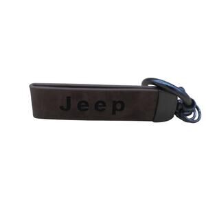 GENUINE LEATHER BIG KEYCHAIN FOR  JEEP CAR BRAND BROWN COLOR